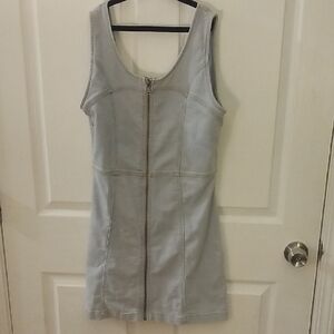 Bebe Stylish Denim Zip-Front Dress Medium